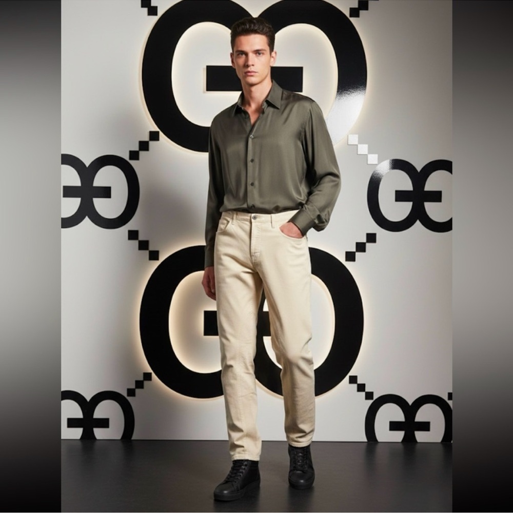 New authentic Gucci luxury designer men’s corduroy pants sz 38 IT 52 Display
